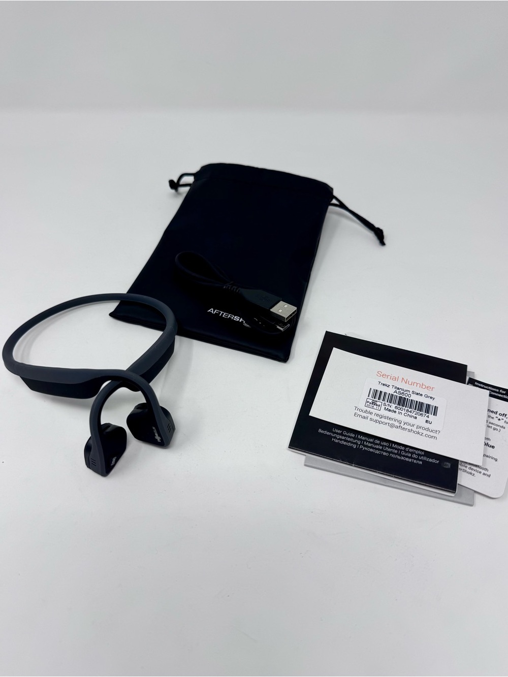 AfterShokz | Trekz Titanium, Slate Grey, Bone Conduction Headphones - NWOB